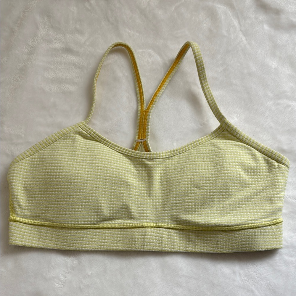 Lululemon Flow Y Yellow Sports Bra Size 8